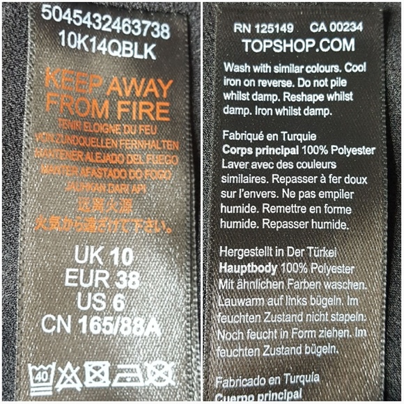 Topshop Pleated Plunge Pinafore Midi Black Dress - Picture 7 of 7